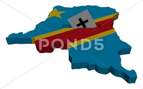 Democratic republic of congo election map with ballot paper illustration Stock Illustration