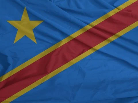 Democratic Republic of the Congo Flag blowing softly in the wind Stock Photos