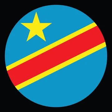Democratic Republic of Congo flag button vector illustration Stockillustratie