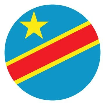 Democratic Republic of Congo flag button vector illustration Illustrazione stock
