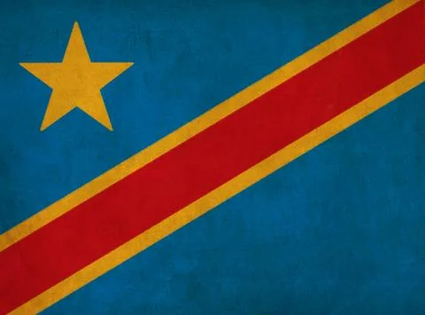 Democratic republic of the congo flag drawing ,grunge and retro flag series Stock Illustration