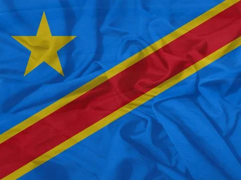 Democratic Republic of the Congo  Flag floating wind wave Stock Photos