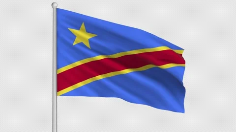 Democratic Republic of the Congo Flag Stock Footage 210872441