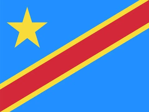 Democratic republic of Congo flag graphics design. Stock Illustration