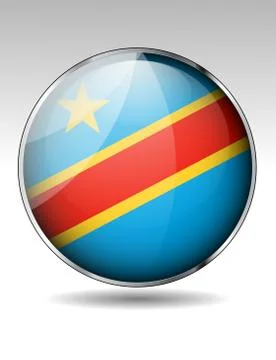 Democratic republic of the congo flag icon Stock Illustration