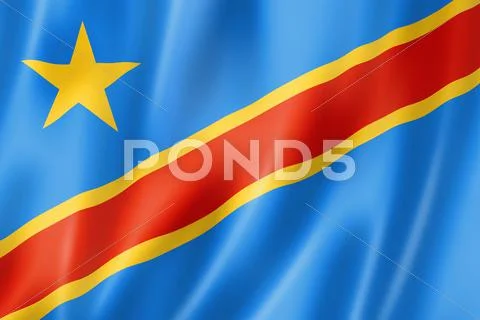 Democratic republic of the congo flag Stock Illustration