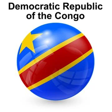 Democratic Republic of the Congo flag Stock Illustration