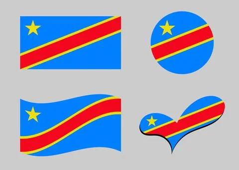 Democratic Republic of the Congo Flag Stock Illustration