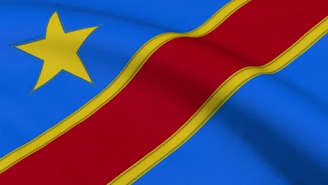 Democratic Republic of the Congo Flag Loop Stock Footage 241178420