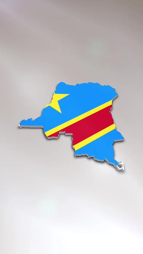 Democratic Republic of the Congo Flag on Map Stock Footage 278172924