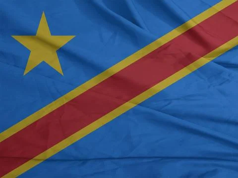 Democratic Republic of the Congo Flag moving softly in the wind Stock Photos