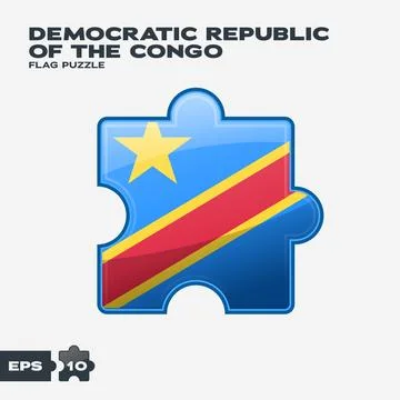 Democratic Republic of the Congo Flag Puzzle Stock Illustration