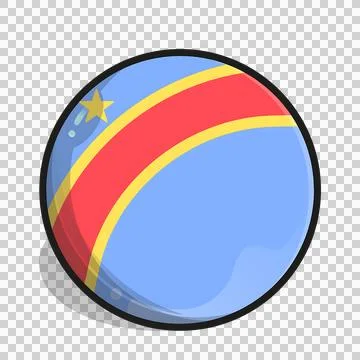 Democratic Republic of the Congo flag represented as a glossy sphere 库存插图