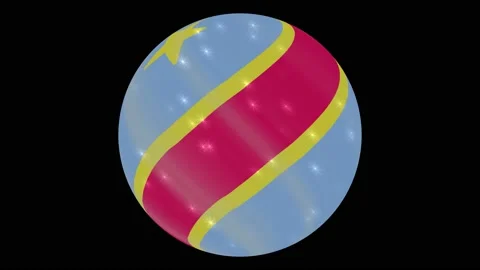 Democratic Republic Of Congo flag in a round ball rotates. Flicker and shine Video stock 145799828
