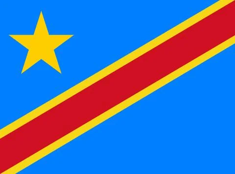 The Democratic Republic of the Congo flag. Vector illustration Stock Illustration