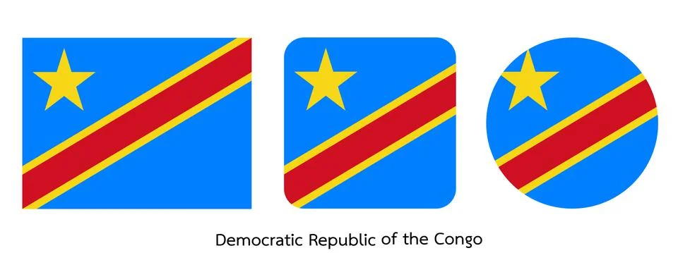 Democratic Republic of Congo flag, vector illustration Stock Illustration
