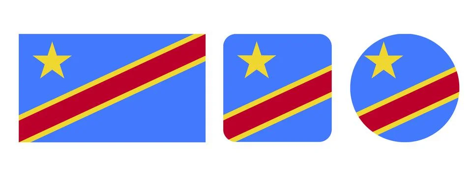 Democratic Republic of the Congo flag, vector illustration Stock Illustration