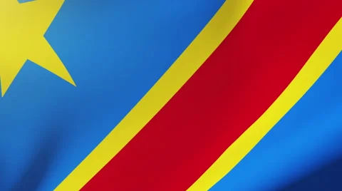Democratic Republic of the Congo flag waving in the wind. Looping sun rises 스톡 동영상 48915242
