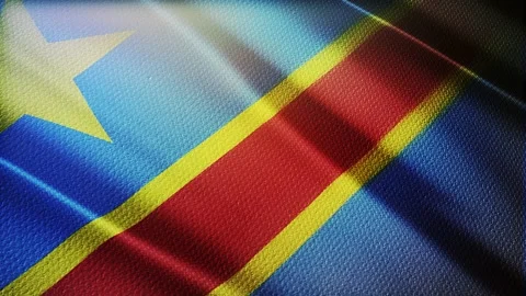 Democratic Republic of the Congo flag is waving 3D animation. Stock Footage 142223034