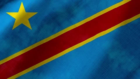 Democratic republic of the congo flag waving background with real fabric texture Stock-Footage 291601015