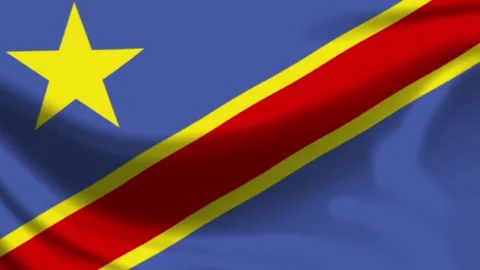 Democratic Republic of Congo Flag Waving Motion Animation in 4K Stock Footage 340276189
