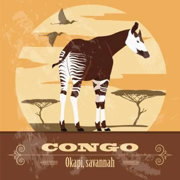 Democratic republic of Congo  landmarks. Stock Illustration