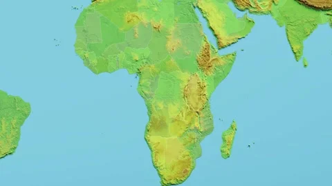 The Democratic Republic Of The Congo Map 3D animated with Borders Stock-Footage 348534996