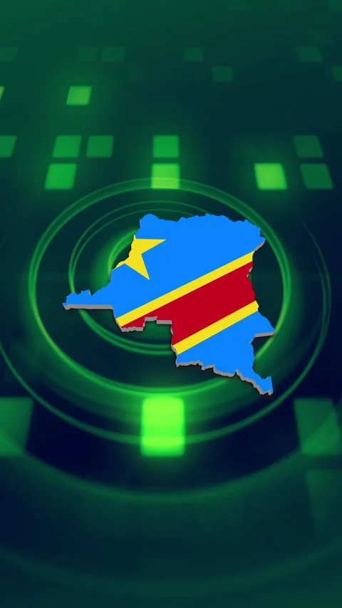 Democratic Republic of the Congo Map and Flag Background Video stock 347124457