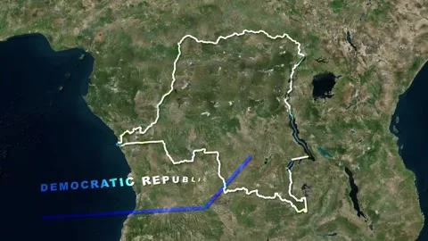 Democratic Republic of the Congo Map Animation Stock Footage 273307417