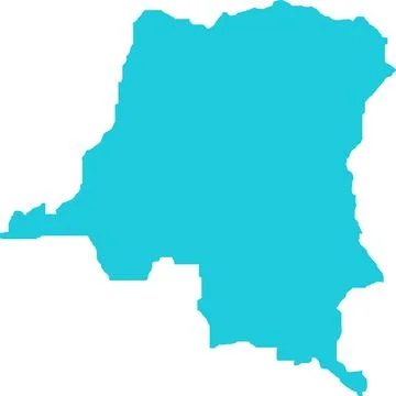 Democratic Republic of the Congo MAP in Blue, Country Map, Democratic Repub.. Stock-Illustration