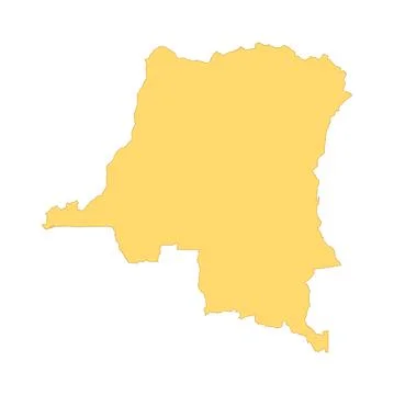 Democratic Republic of the Congo map color line element. Border of the countr Stock Illustration