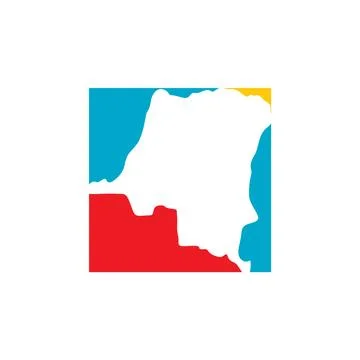 Democratic republic of the congo map logo icon vector Illustrazione stock