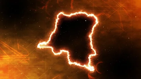 Democratic Republic of the Congo map meets space and cosmos Stock Footage 278463134