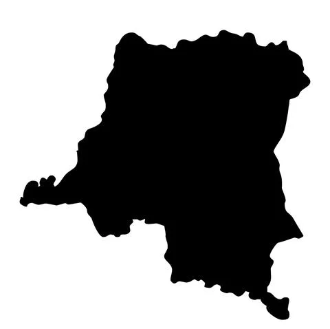 Democratic Republic of the Congo map silhouette vector solated Stock Illustration