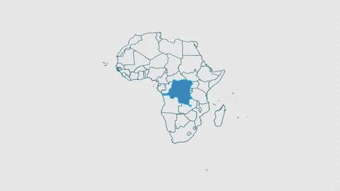 Democratic Republic of Congo map on transparent background.Location of DRC 動画素材 318721939
