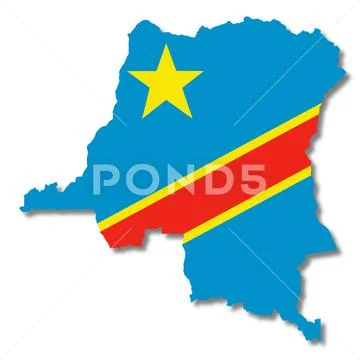 Democratic Republic of Congo map on white background: Graphic #203798549