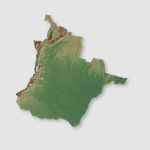Democratic Republic of the Congo Rotating 3D Relief Map Loop, Alpha Channel 4K Stock Footage 340721104