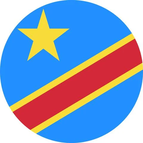 Democratic republic of congo round flag icon. Ilustración de archivo