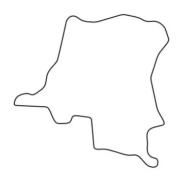 Democratic Republic of the Congo simplified vector outline map Illustrazione stock