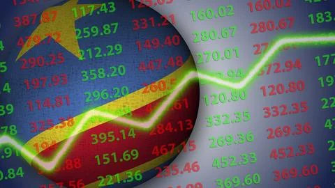 Democratic Republic of Congo Sphere Flag Illustration – Economy Crisis Concept Stock Illustration