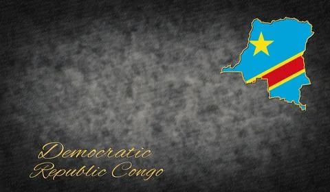 Democratic Republic Congo Symbols, Map of Democratic Republic Congo Stock Illustration