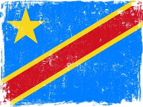 Democratic Republic of the Congo Vector Flag on White Stock Illustration