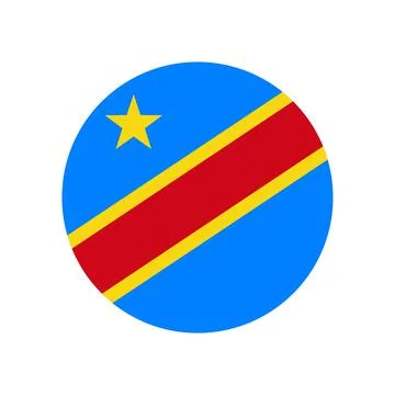 Democratic Republic of Congo vector flag circle Stock Illustration