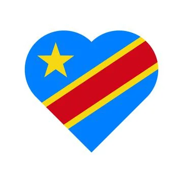 Democratic Republic of Congo vector flag heart Stock Illustration