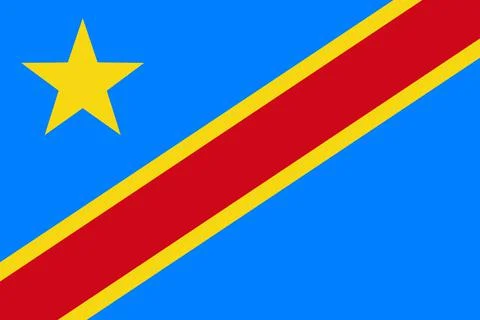 Democratic republic of Congo vector national flag Stock Illustration