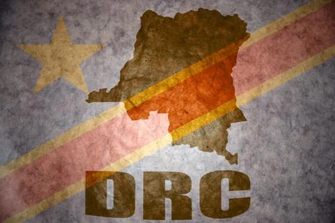 Democratic republic of the congo vintage map Illustrazione stock