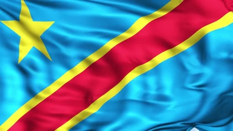 Democratic Republic of the Congo Waving Flag Background Video stock 204136371