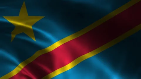 Democratic Republic of the Congo Waving Flag. Stock Footage 263839204