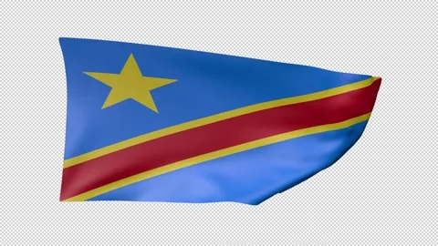 Democratic Republic of the Congo Waving Flag Transparent Alpha Stock Footage 274430976