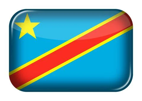 Democratic Republic of Congo web icon rectangle button 3d illustration イラスト素材